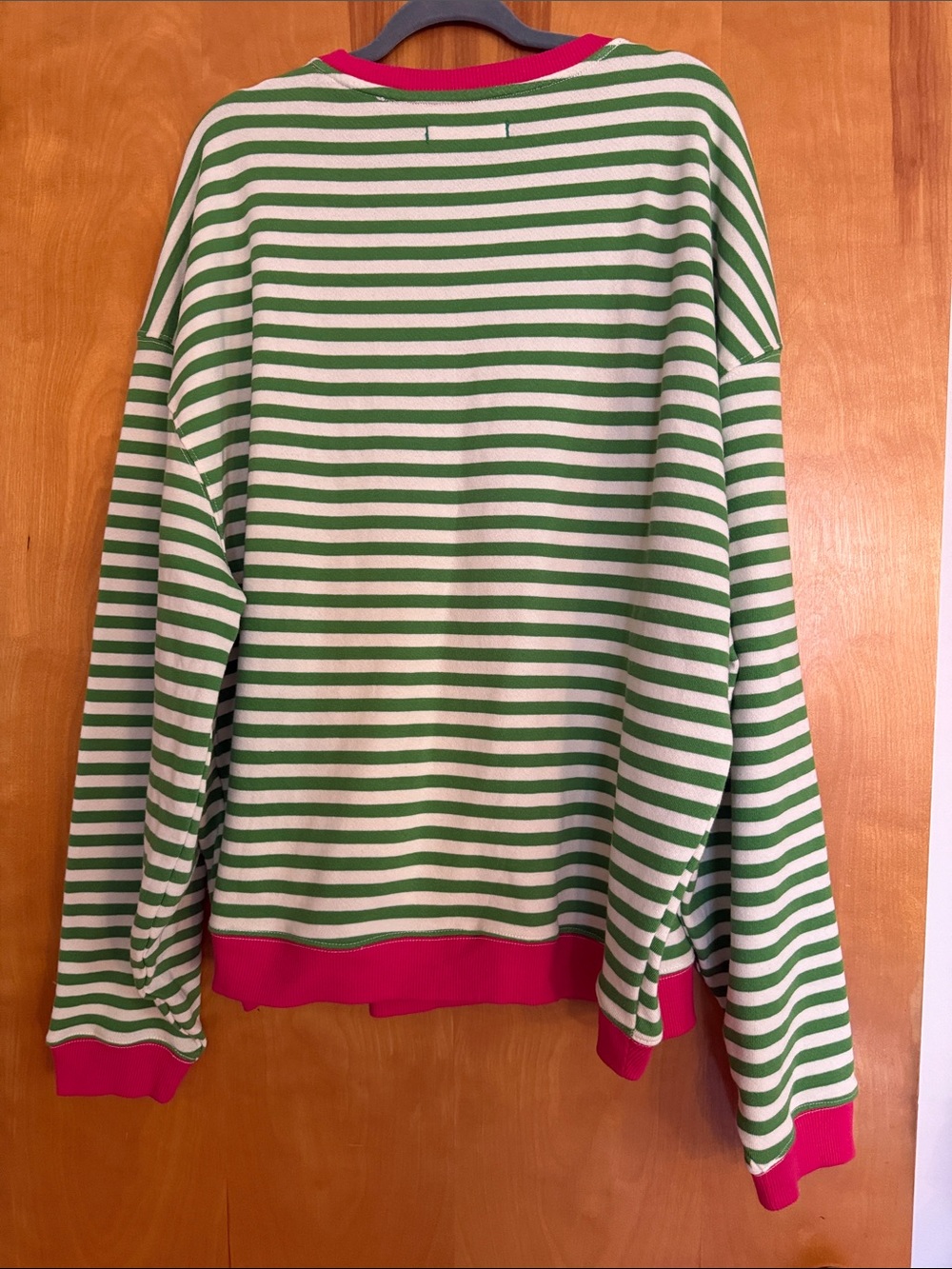 We The Free Green & White Striped Camden with Pink Trim Sz M WORN ONCE - Picture 4 of 4